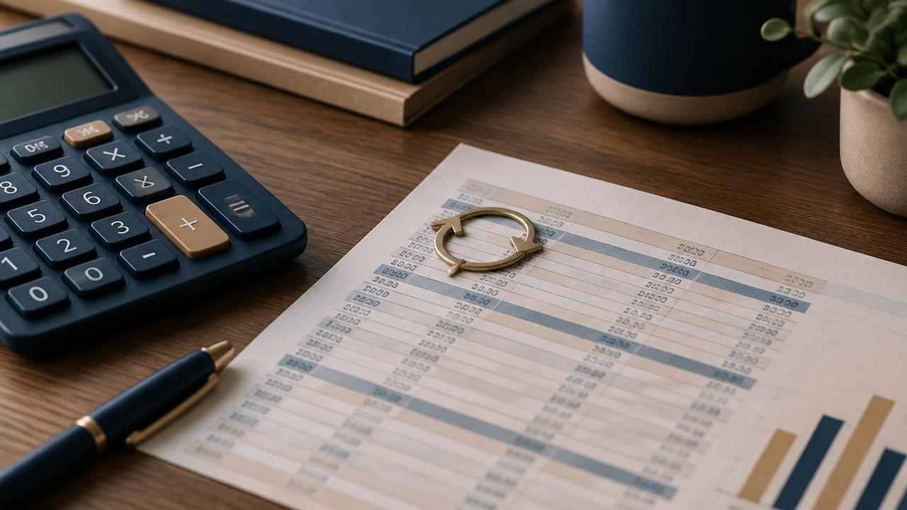 Calculator and ledger used to calculate the accounts receivable turnover ratio